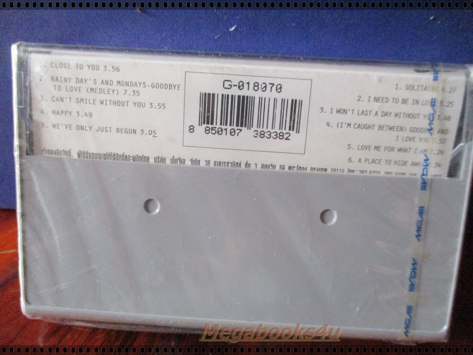 เทปเพลงสากล อัลบั้ม THE CARPENTERS PROFILE BY KRONGTHONG มือ1ในซีล