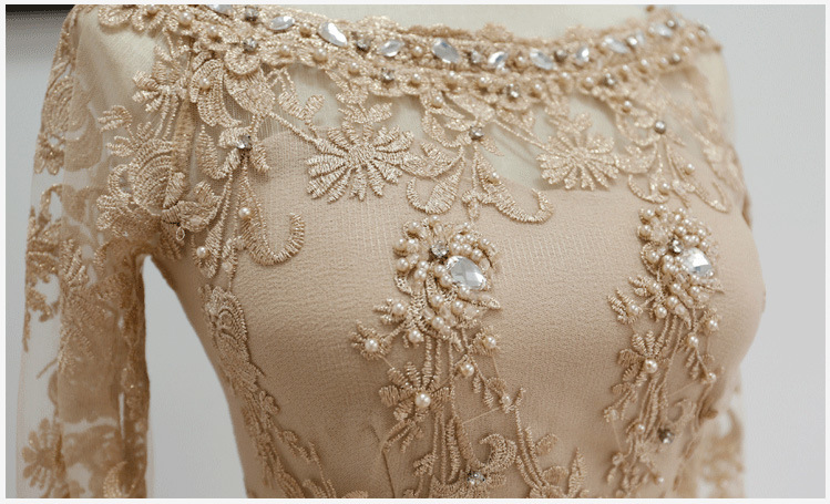 **พร้อมส่ง ด่วนจำนวนจำกัดค่ะ**เดรสใส่ไปงานแต่งสีตาลแขนยาว ดีเทลชุดซีทรูผ้าลูกไม้ลายดอกไม้หรูหรา ดีเทลผ้าตาข่ายโปร่งสีดำช่วงอกและแขน ซับในสีน้ำตาล สวยไฮโซคุณภาพดีเหมือนแบบค่ะ