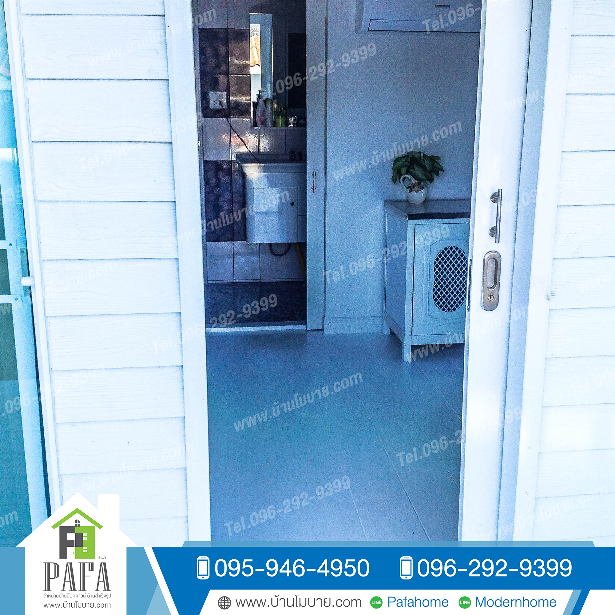 บ้านน็อคดาวน์ ขนาด 4*6 เมตร พร้อมระเบียง 2*6 เมตร (1 ห้องนอน 1 ห้องน้ำ 1 ห้องนั่งเล่น)