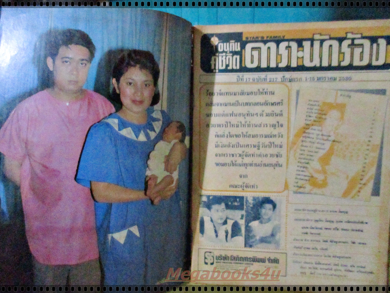 นิตยสารอนุทินคู่ชีวิตดาราน้กร้อง ฉบับที่217 ปี2530 ปก มาลิณี เพชรสตูล ตำหนิ ปกมีรอยเกือบขาด