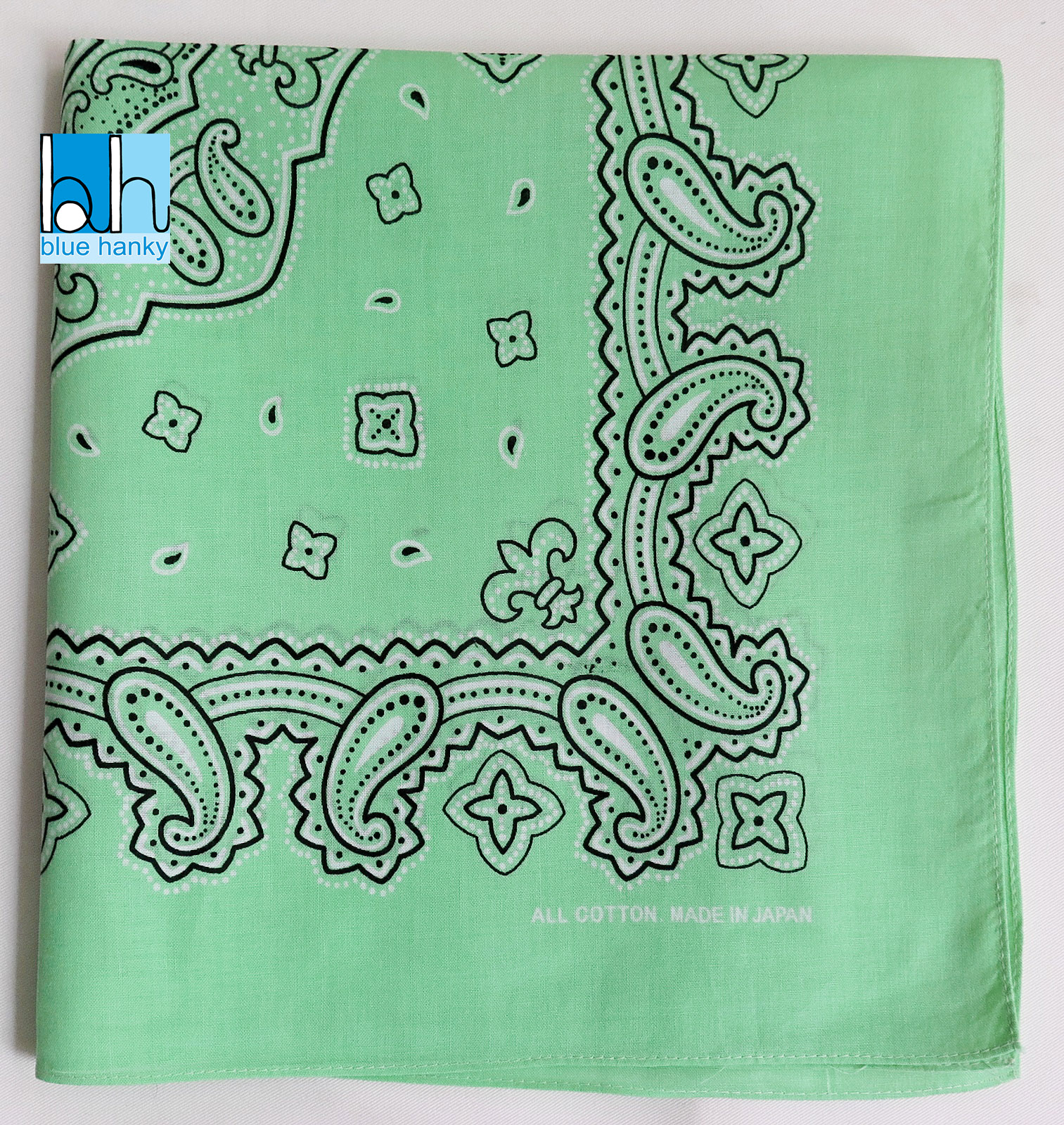 #255 21" Paisley ญี่ปุ่น ผ้าเช็ดหน้ามือ2 สภาพดี ผ้าเช็ดหน้าผืนใหญ่