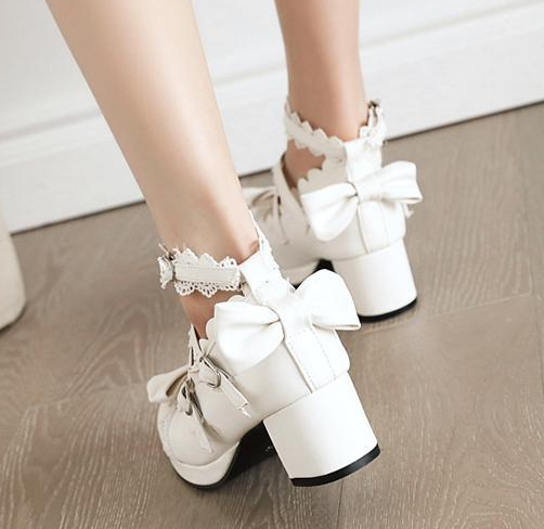 รองเท้าส้นสูง 2 นิ้วน่ารักๆ ไซต์ 34-46 สีดำ/ขาว/น้ำตาล/ชมพู/ม่วง