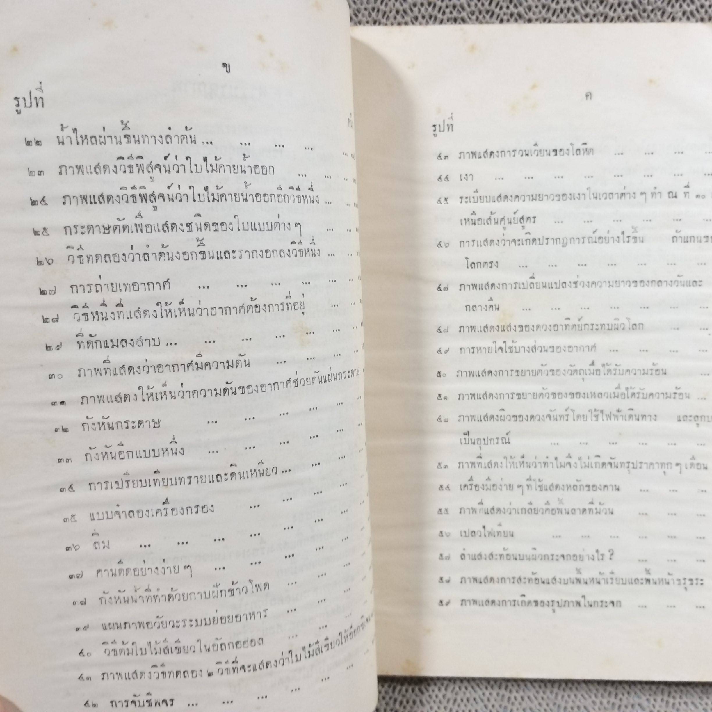 หนังสือ การสอนวิทยาศาสตร์ สำหรับ โรงเรียนประถมศึกษาในประเทศร้อน ปี2500 / สภาพปานกลาง ปกหลังไม่มี มีคราบน้ำ เปิดได้ตามปกติ