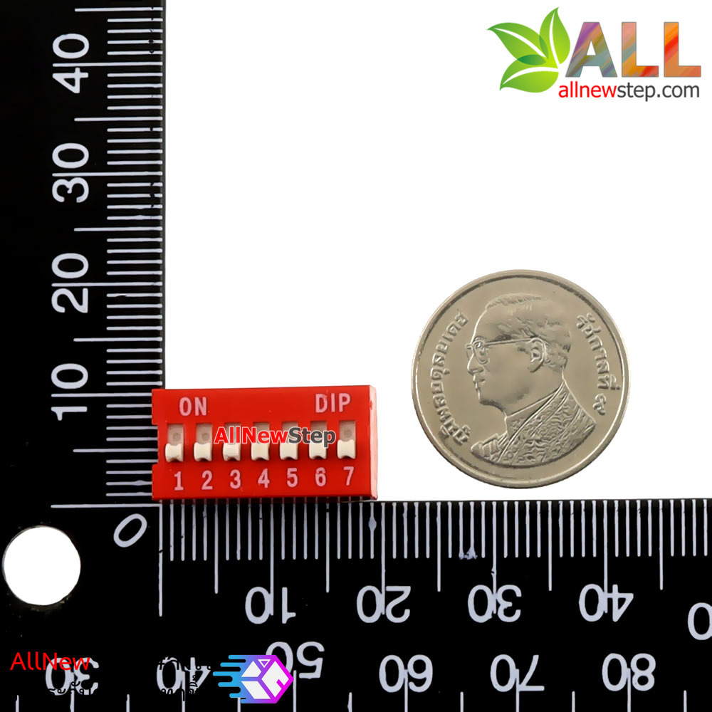 DIP switch DIP 2.54mm สวิตช์แบบ DIP 7 ช่อง ระยะห่างระหว่างขา 2.54mm