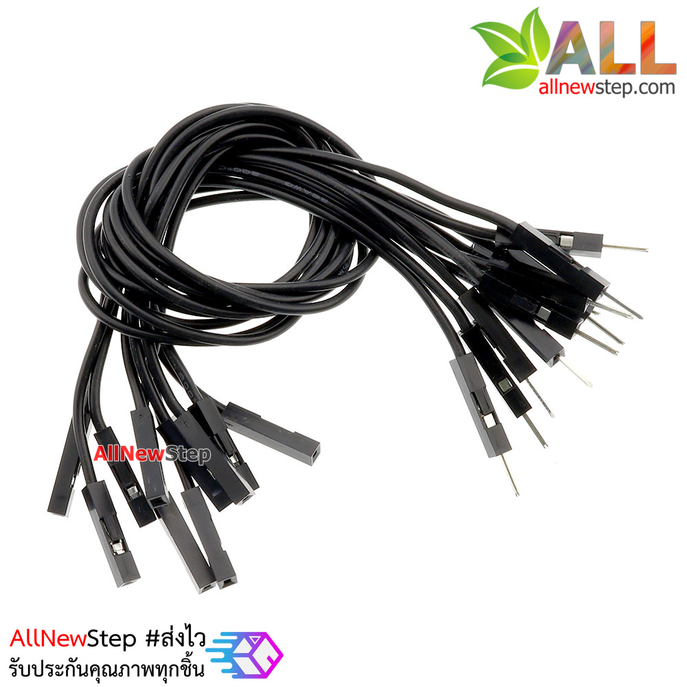 สายไฟจัมเปอร์ 20cm ผู้-เมีย สีดำ จำนวน 10 เส้น