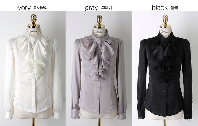 ***หมดค่ะ***เสื้อผ้าซาตินเนื้อมันสีขาว แต่งระบายด้านหน้าแขนยาว สวยเหมือนแบบค่ะ