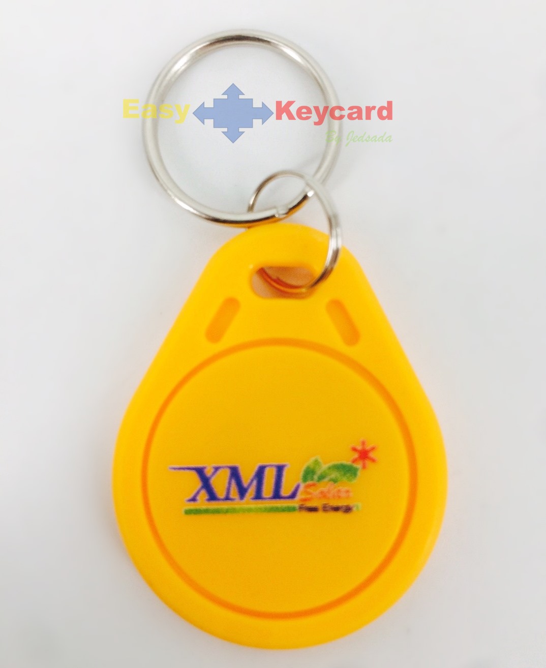 พวงกุญเเจคีย์การ์ด Keytag (Proximity 125Khz.) (เเบบหยดน้ำ ยี่ห้อ HIP ) สีเหลือง