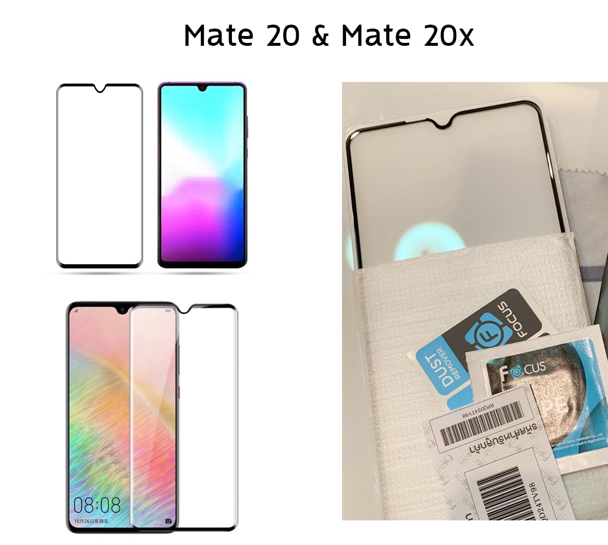 Focus ฟิล์ม กระจก เต็มจอ ใส โฟกัส เหมาะสำหรับ Huawei P50 nova Y70 nova Y90 ใบกำกับภาษี