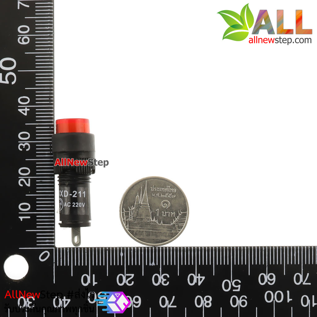 Light Indicator Pilot Lamp DC 220V หลอดไฟสัญญาณ NXD-211 LED ขนาด 10 มม สีแดง