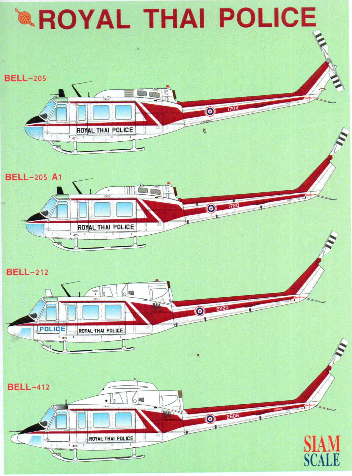 DECAL 1/48 BELL-205 / 212 / 412 ROYAL THAI POLICE