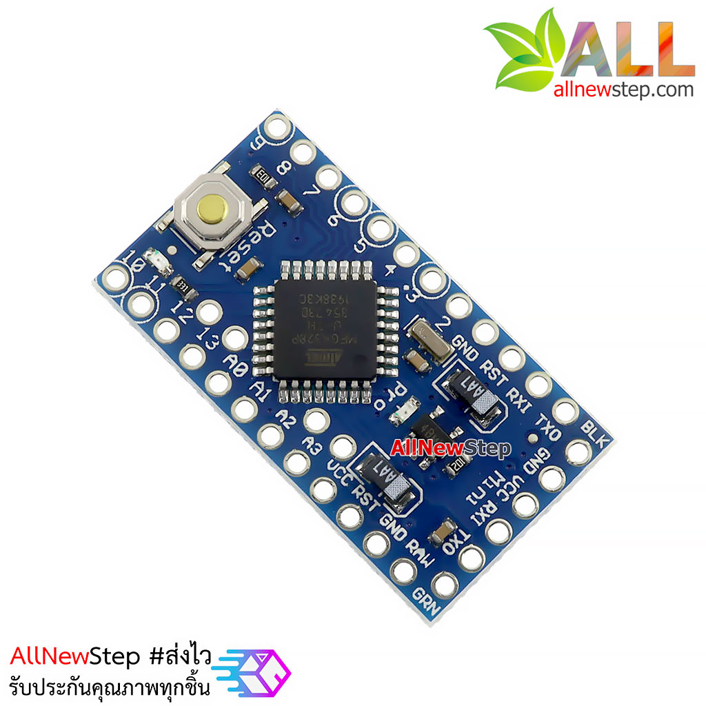 บอร์ด Pro Mini 328 - 5V/16MHz พร้อม Pin Header pro mini 5V (Arduino-Compatible)