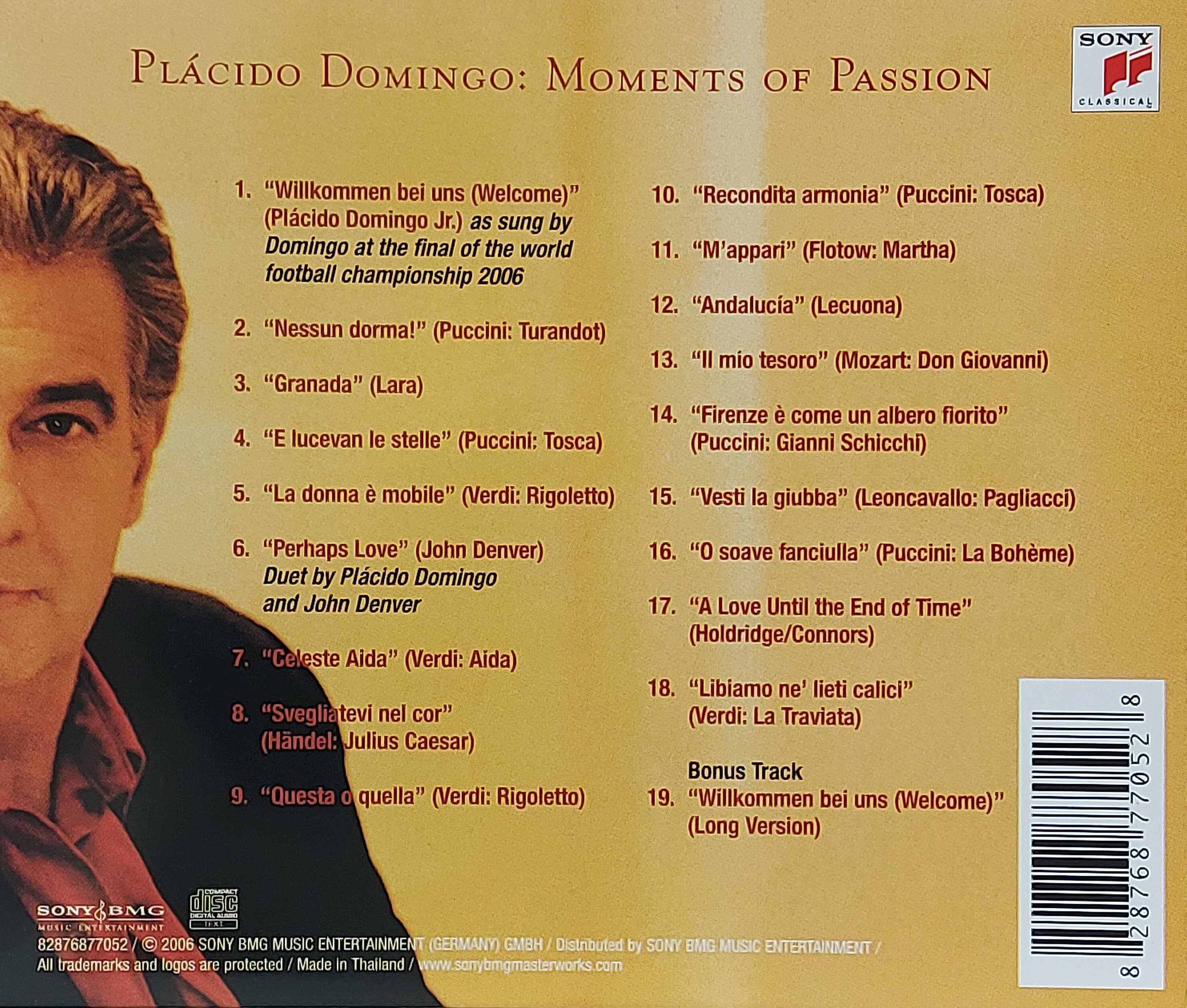 CD,Placido Domingo - Moments of Passion (Classical)(2006)(Thai)