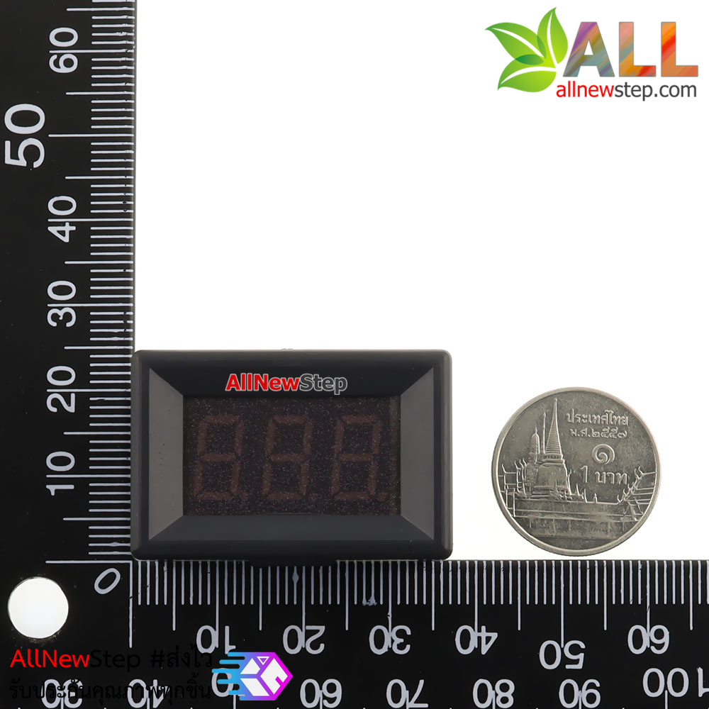 DC volt meter 0.36 นิ้ว 0-100V โวลต์มิเตอร์ 0-100V ขนาด 0.36 นิ้ว สีเหลือง