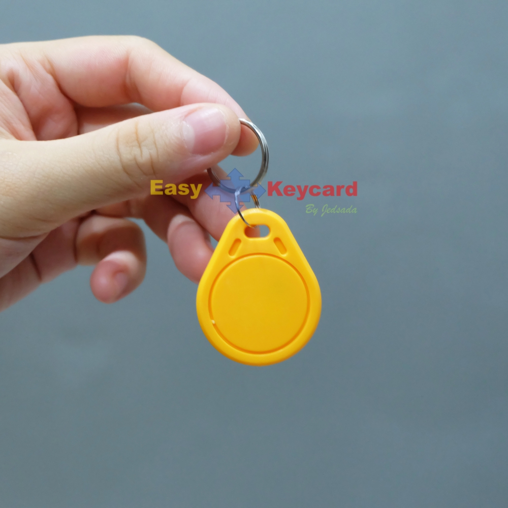 พวงกุญเเจคีย์การ์ด Keytag (Proximity 125Khz.) (เเบบหยดน้ำ ยี่ห้อ HIP ) สีเหลือง