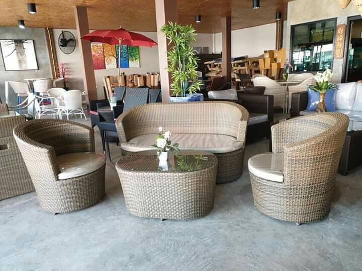 โซฟาหวาย โซฟาห้องนั่งเล่น โซฟาห้องรับแขก ชุดรับแขก Rattan sofa Woven rattan sofa Living room sofa 76