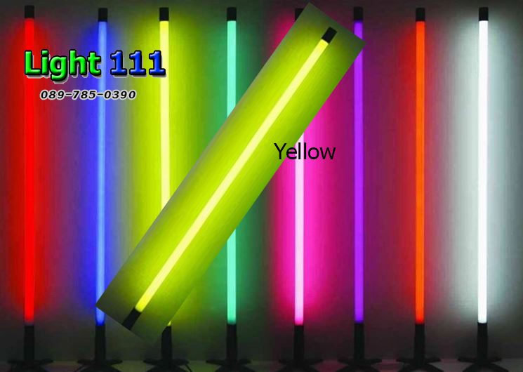 ไฟงานวัด LED สีเหลือง(ไฟนิ่งไม่กระพริบ), หลอด T8 สี