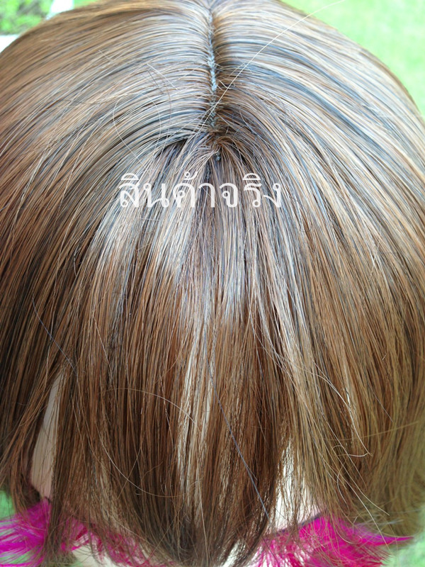 C1126 วิกผมสั้น เเสกกลางหนังศรีษะ มีหน้าม้าปิดหน้าผากเล็กน้อย