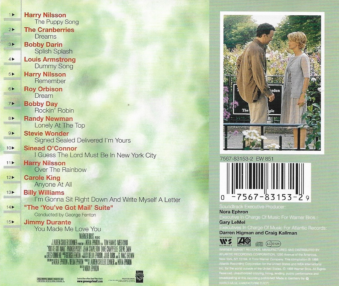 CD,You've Got Mail (Music from the Motion Picture)(Various Artists)(Soundtrack)(OST.)(1998)(Germany)