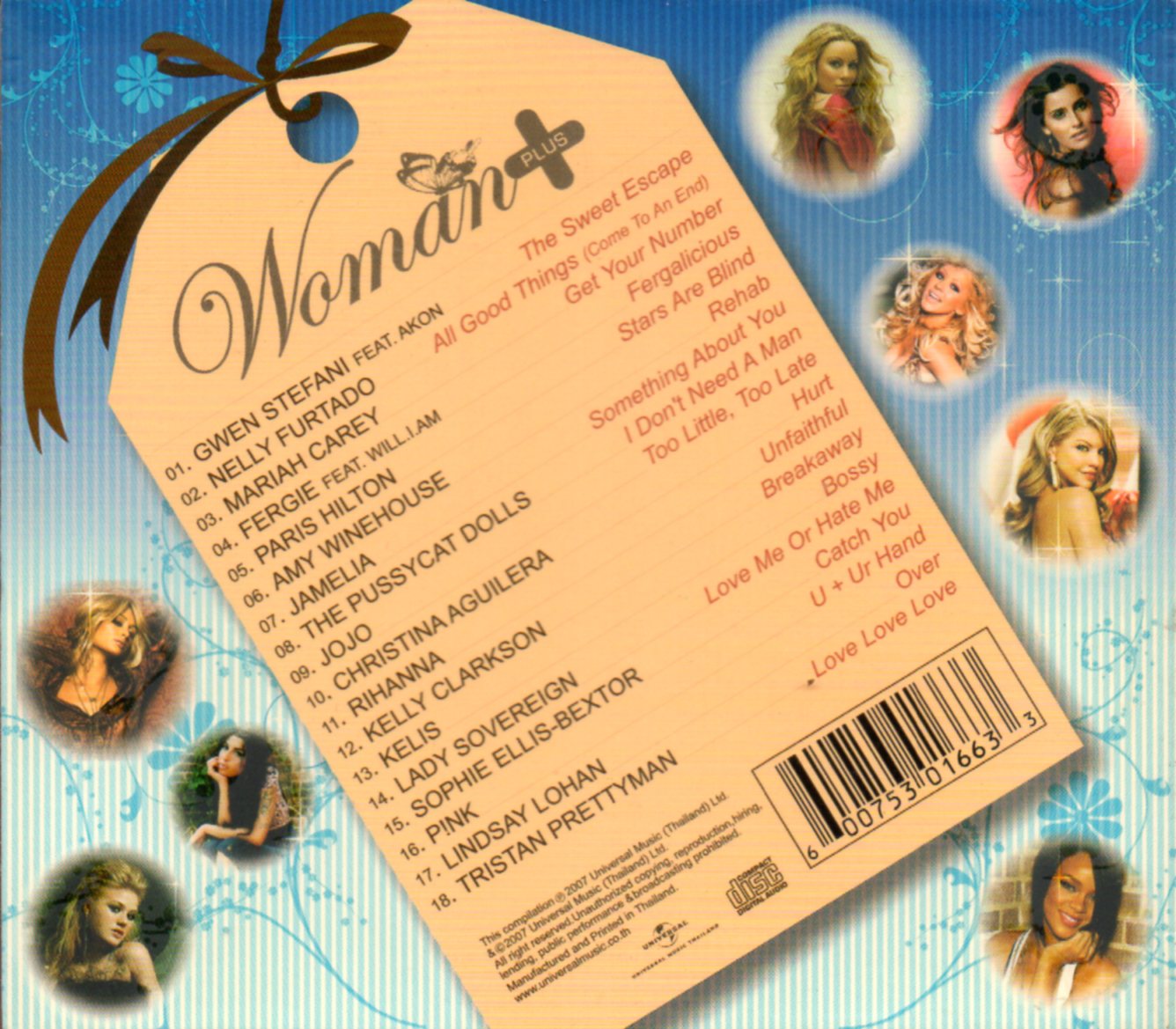 CD,Woman Plus 18 Songs The Best Of Female 2007(Various Artists)(Thai)