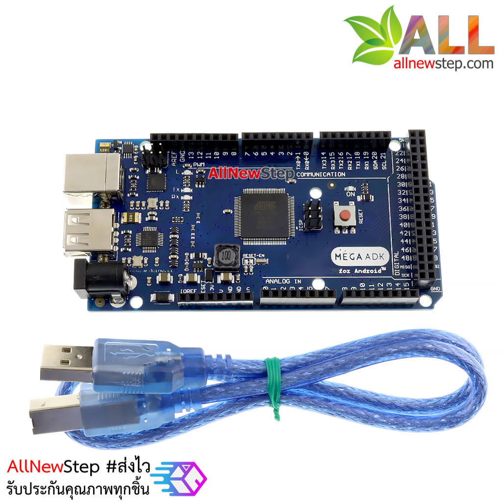 บอร์ด Google Android Open ADK Mega 2560 + USB Host พร้อมสาย USB (Arduino-Compatible)