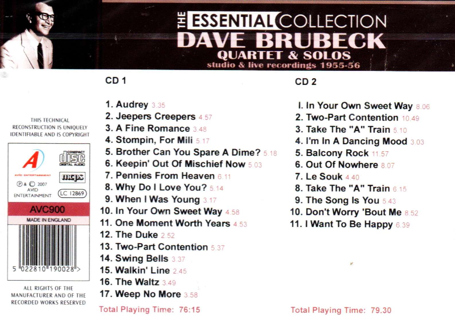 CD,Dave Brubeck - The Essential Collection Quartet & Solos (2007)(2CD)(instrumental)