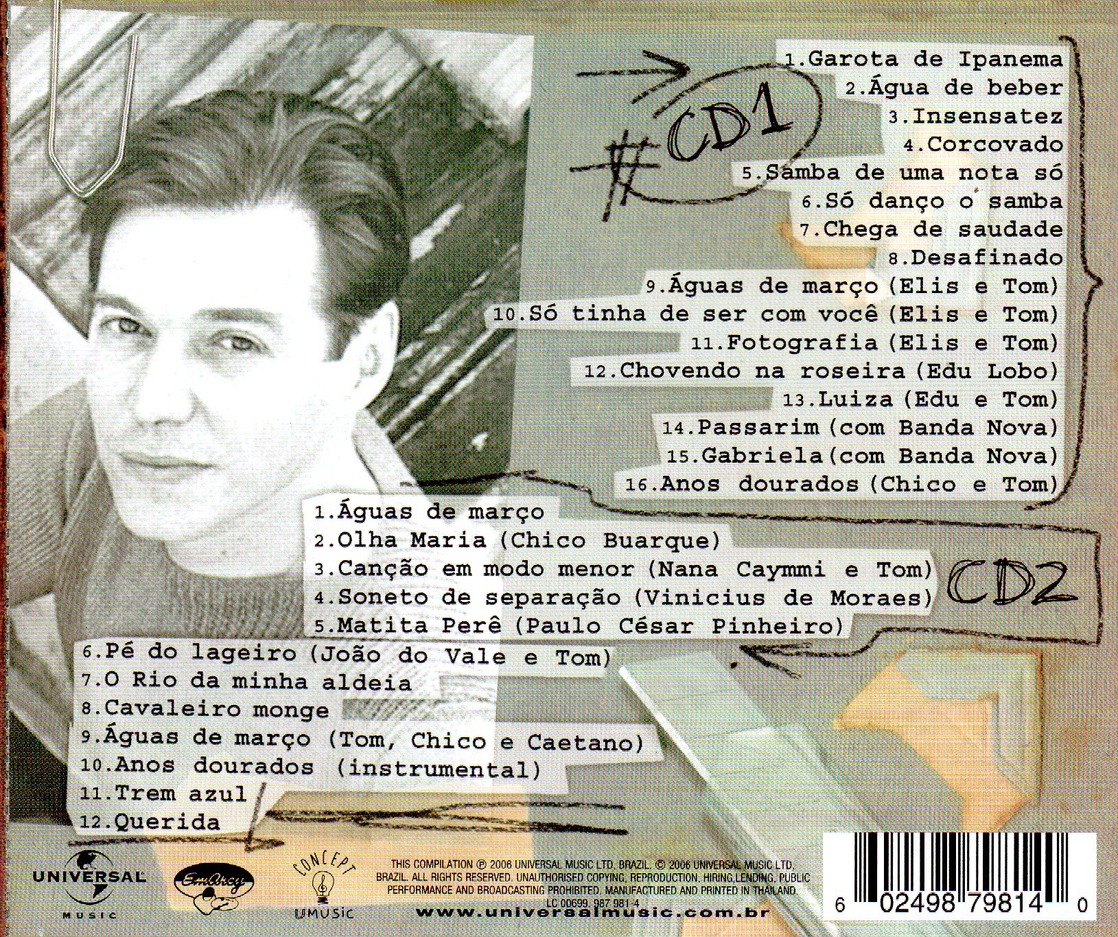 CD,Antonio Carlos Jobim - Fotografia Os Anos Dourados De Tom Jobim(2CD)(2006)(Thai)