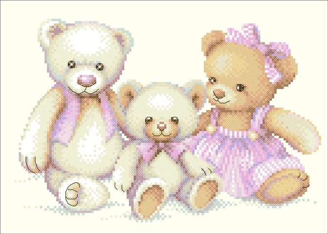 Nattee ชุดปัก Teddy Family