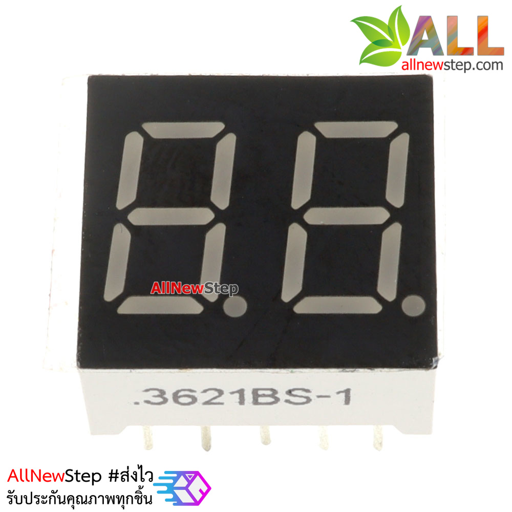 7 Segment 0.36 นิ้ว Common Anode 2 digit Red ไฟ 7 segment 0.36 2 หลัก สีแดงแบบไฟบวกร่วม 3621B 3261B SM4103620DW
