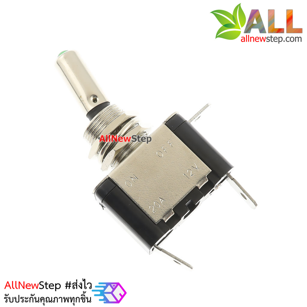 สวิตช์เปิด/ปิด ร็อกเกอร์สวิตช์ switch 3.3-12V 20A ฝาสีดำ พร้อมไฟ LED สีแดง