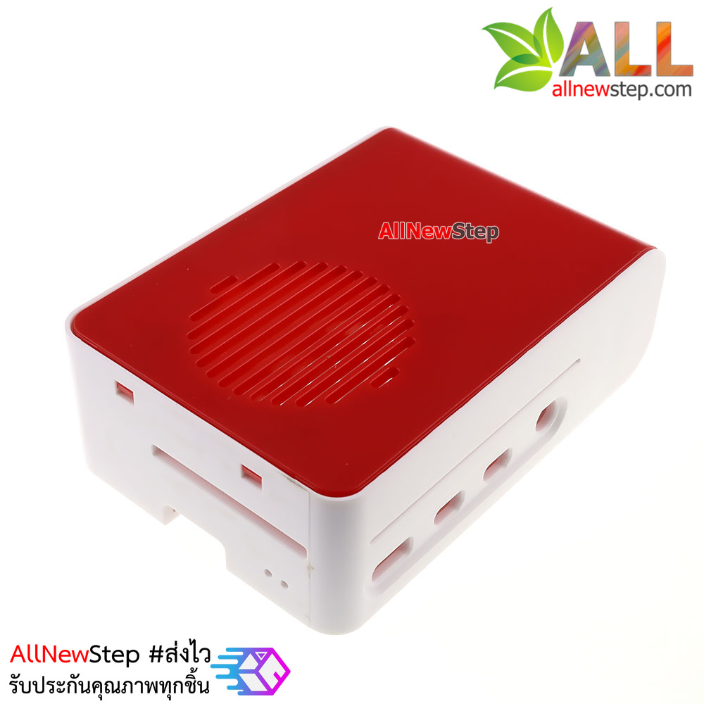 กล่องเคส Raspberry Pi 4 4B cooling fan injection molding ABS protective shell box สีแดง