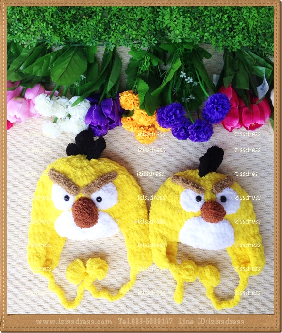 ใหม่สุดๆ พร้อมส่งหมวกแองกี้เบริ์ดสีเหลือง angry bird ผลิตจากไหมขนแกะอย่างดี สวมใส่นุ่มสบายศีรษะค่ะ