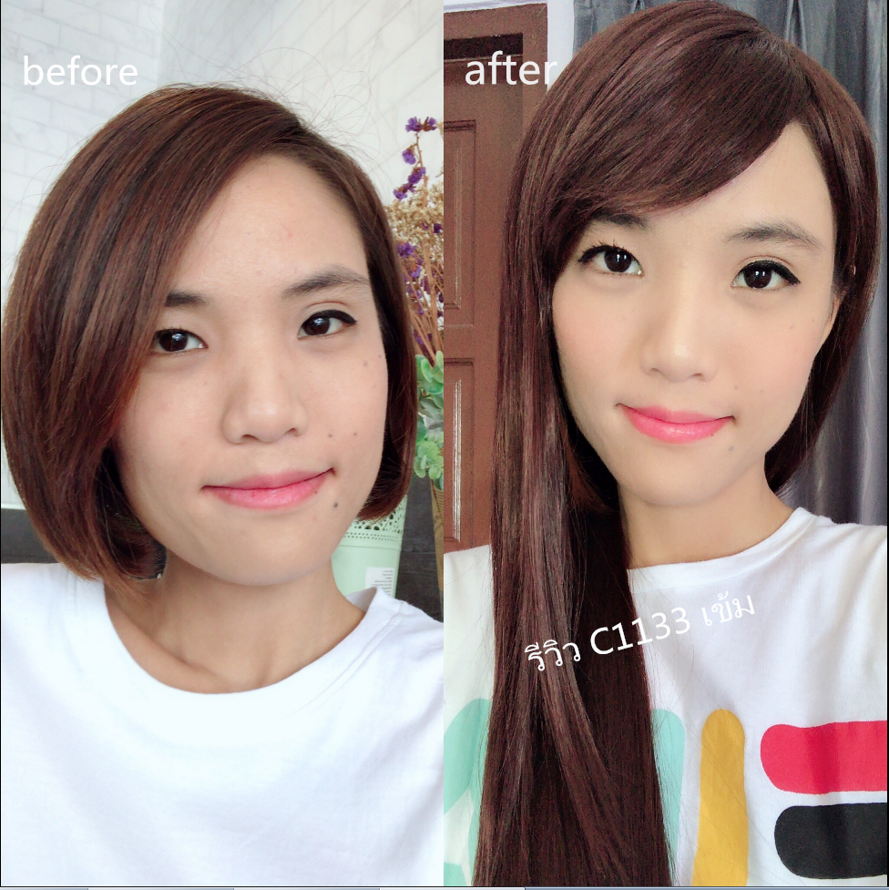 C1133 วิกผมตรง หน้าม้าปัด ปลายยาวสไลด์ ยาวกลางหลัง