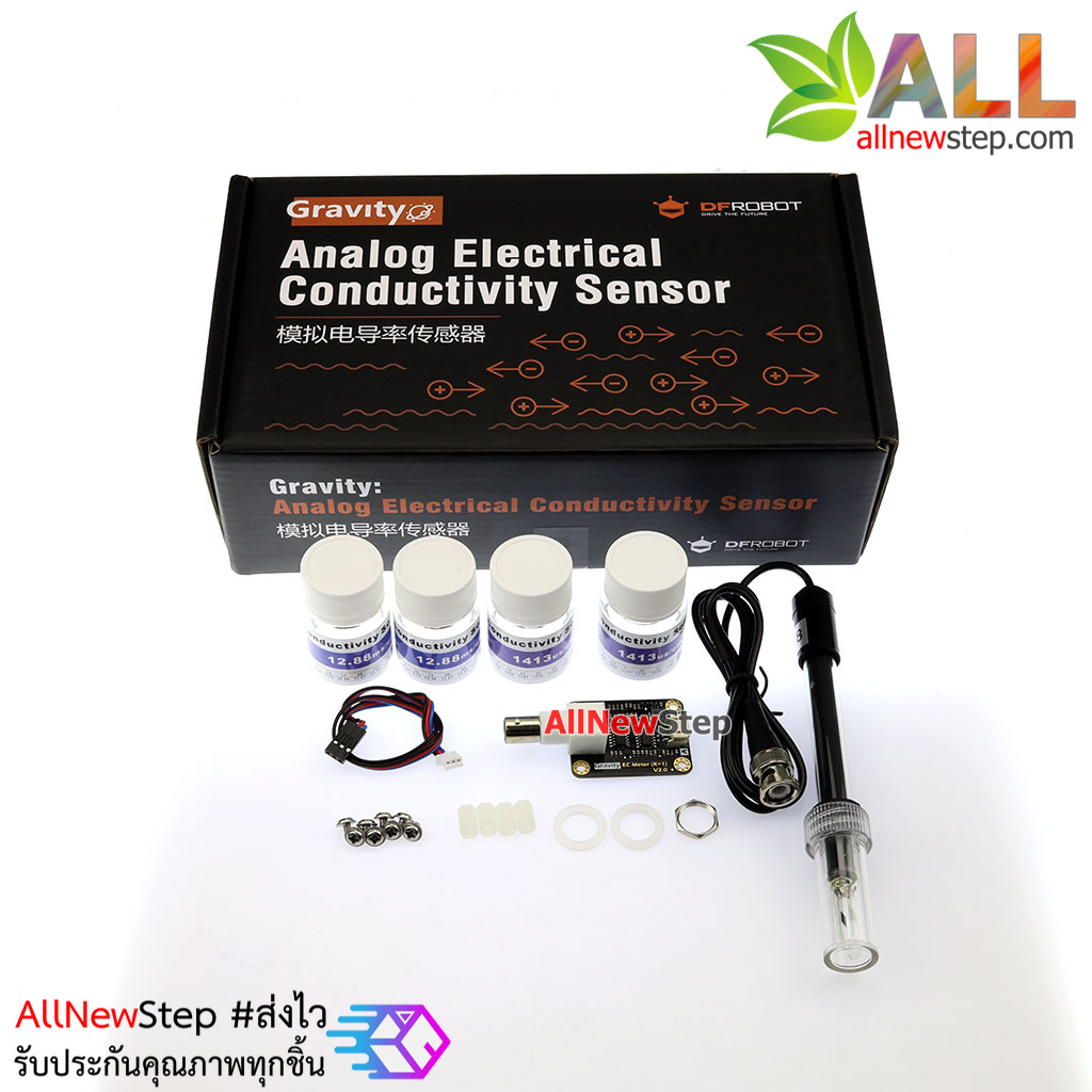 DFRobot produced water conductivity sensor module เซนเซอร์วัดค่าการนำไฟฟ้าของน้ำสารละลาย