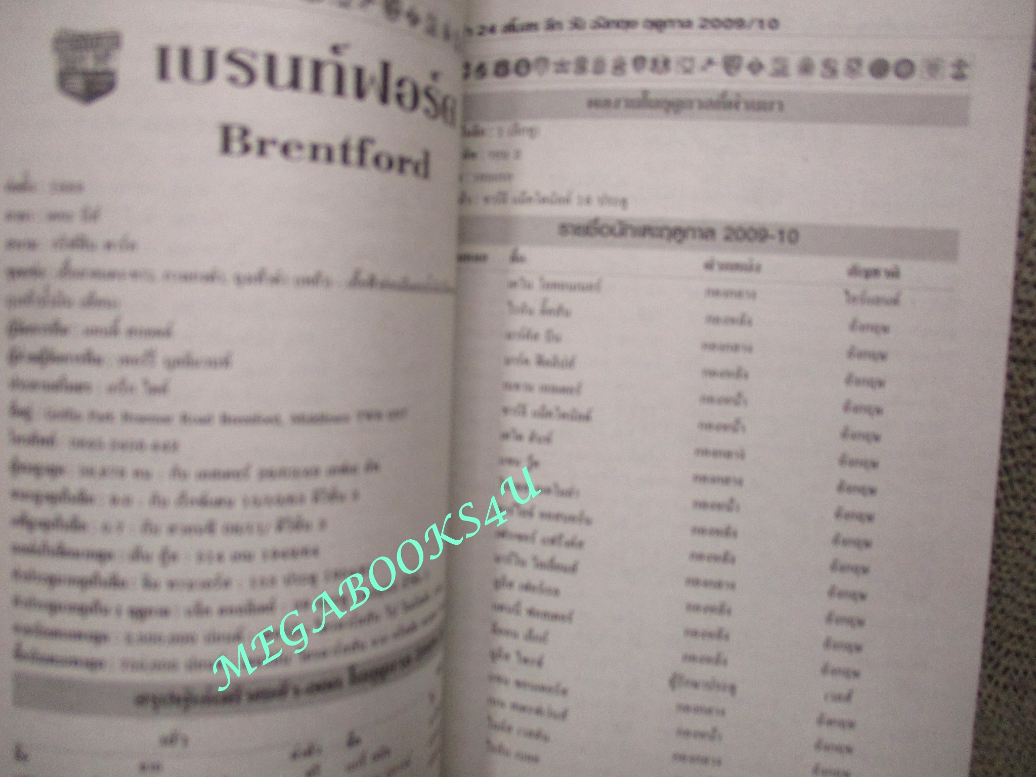 ไกด์บุ๊ก ลีกรองยุโรป 2009/2010 (สภาพ85-95%) นิตยสารฟุตบอล