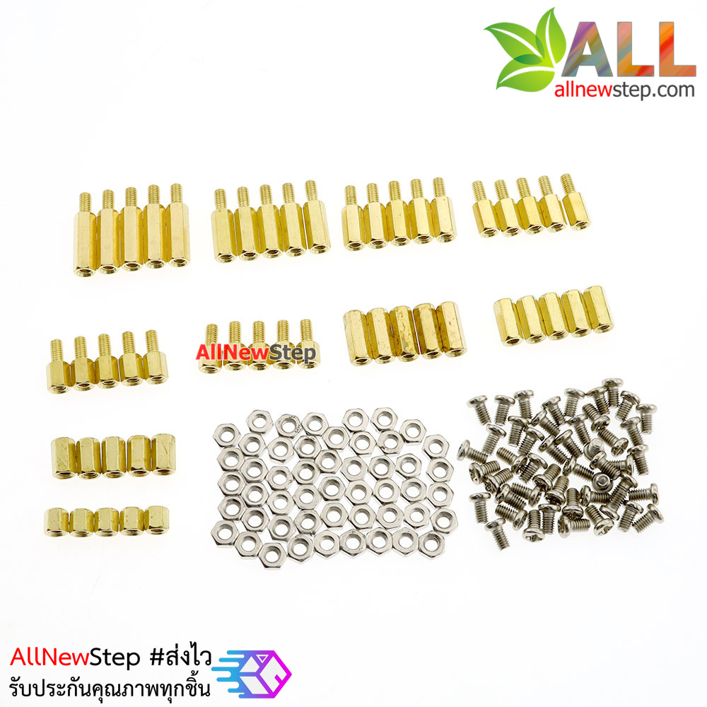 M3 copper pillar package M3x5 6 8 10 12 15 +6 double-pass M3 nut screw 12 kinds