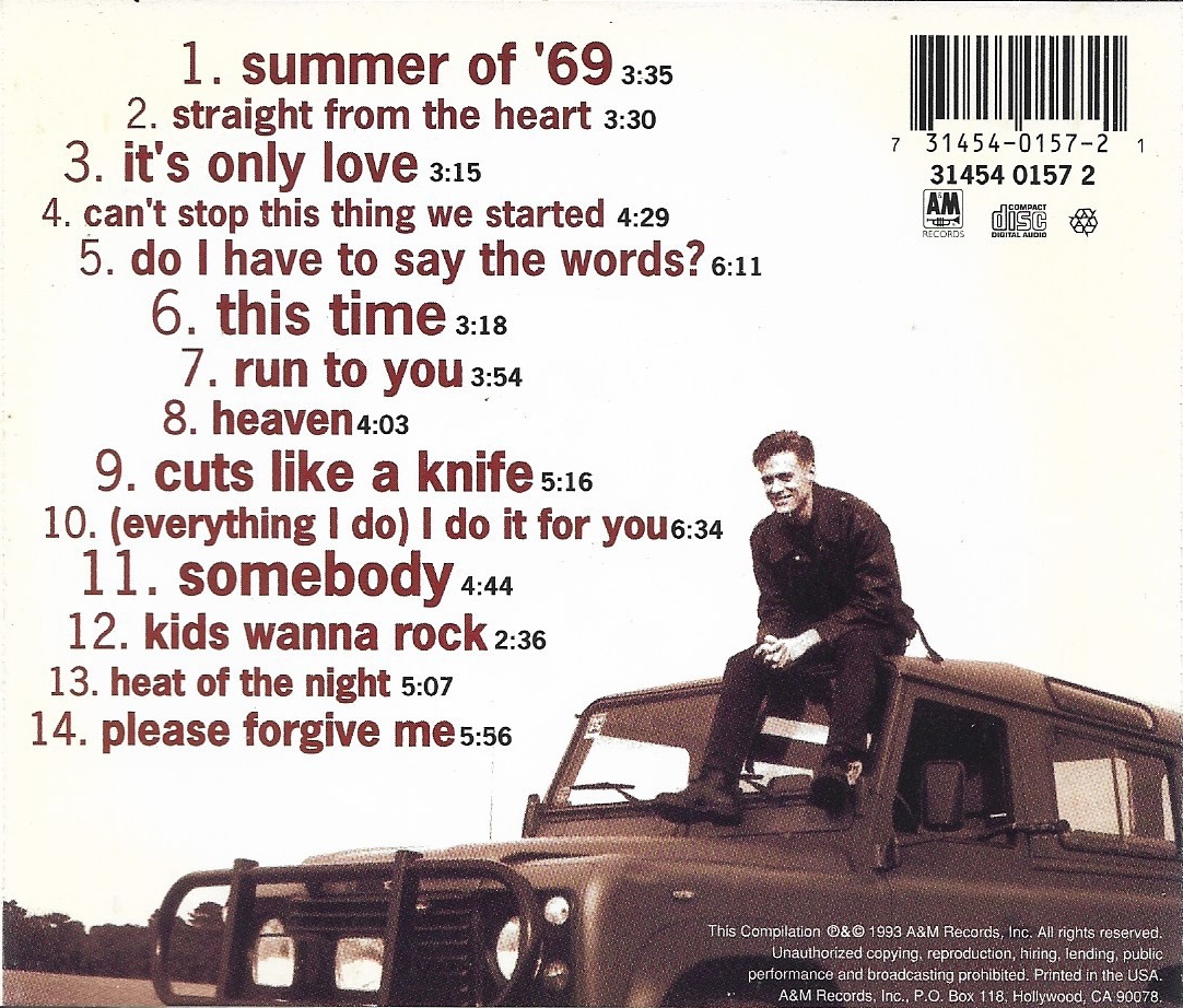 Used CD,Bryan adams - So Far So Good (C)(1993)(USA)