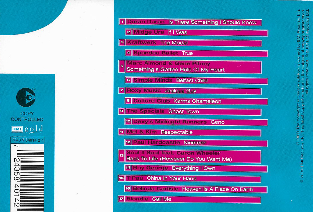 CD,1980s Number 1's (Various Artists)(2003)(Thai)