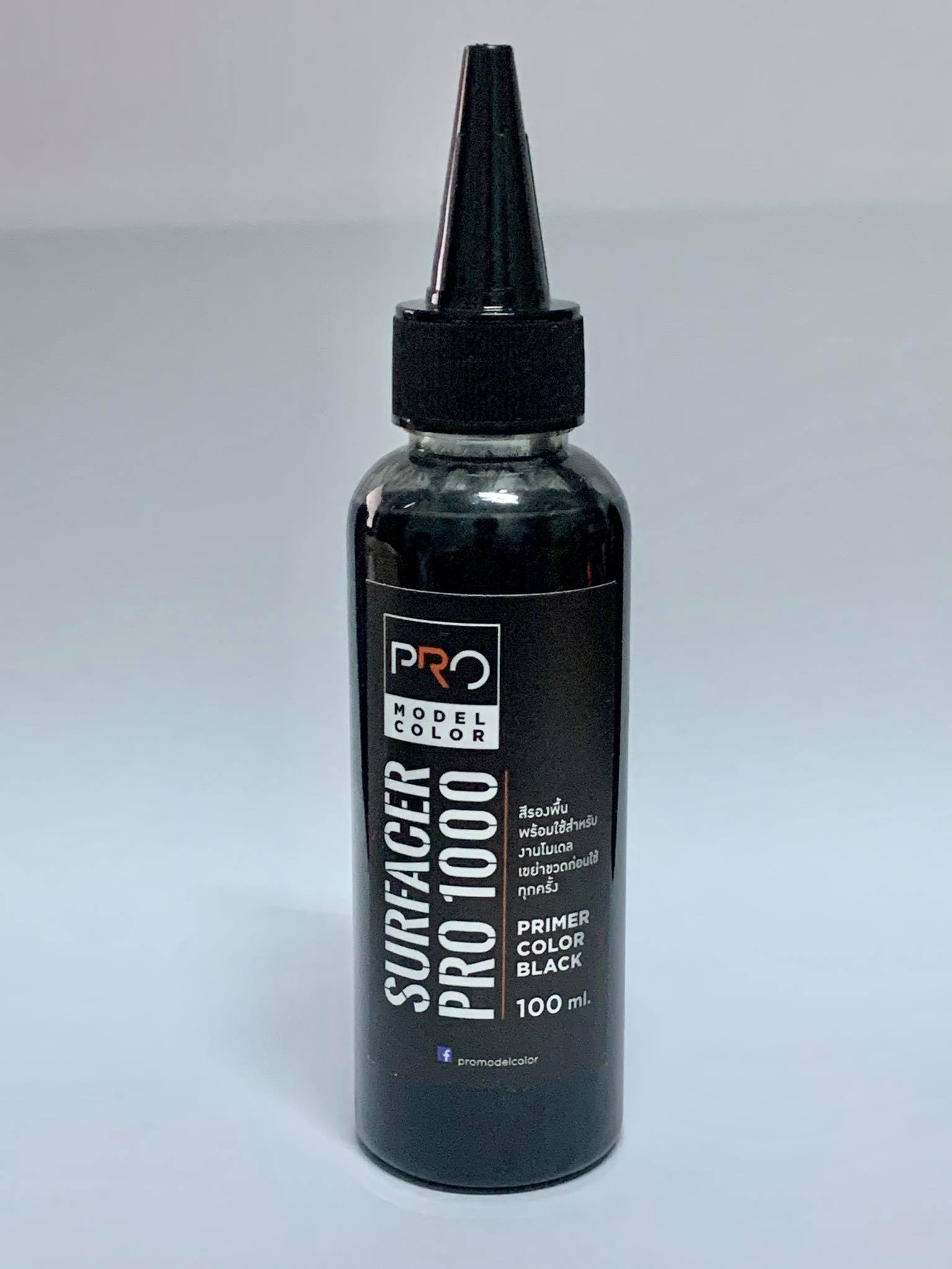 PRO COLOR # SURFACER PRO 1000 PRIMER COLOR BLACK สีรองพื้นพร้อมใช้ สีดำ ขนาด 100ml