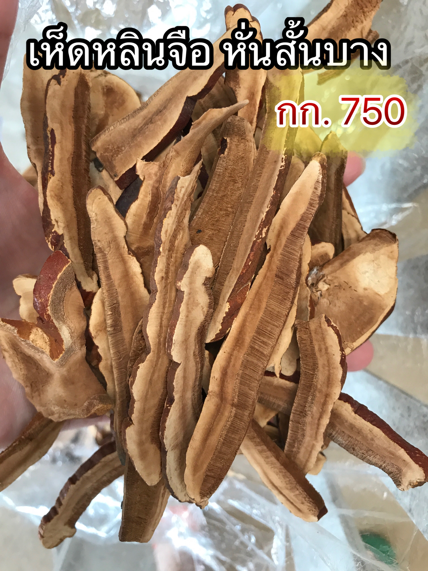 เห็ดหลินจือแดง (ชิ้นบาง+หั่นสั่น) คัดอย่างดี 1กก
