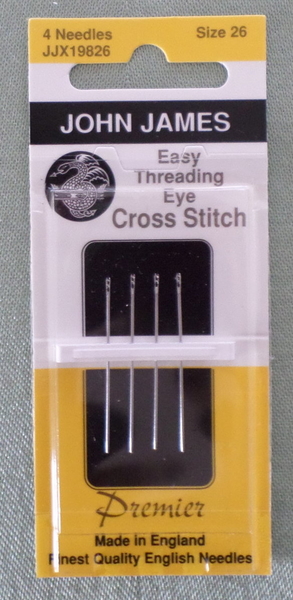 John James Easy Threading Eye Cross Stitch Needles เข็มปักครอสติชปลายเปิด เบอร์ 26 (แพ็ค 4 อัน)