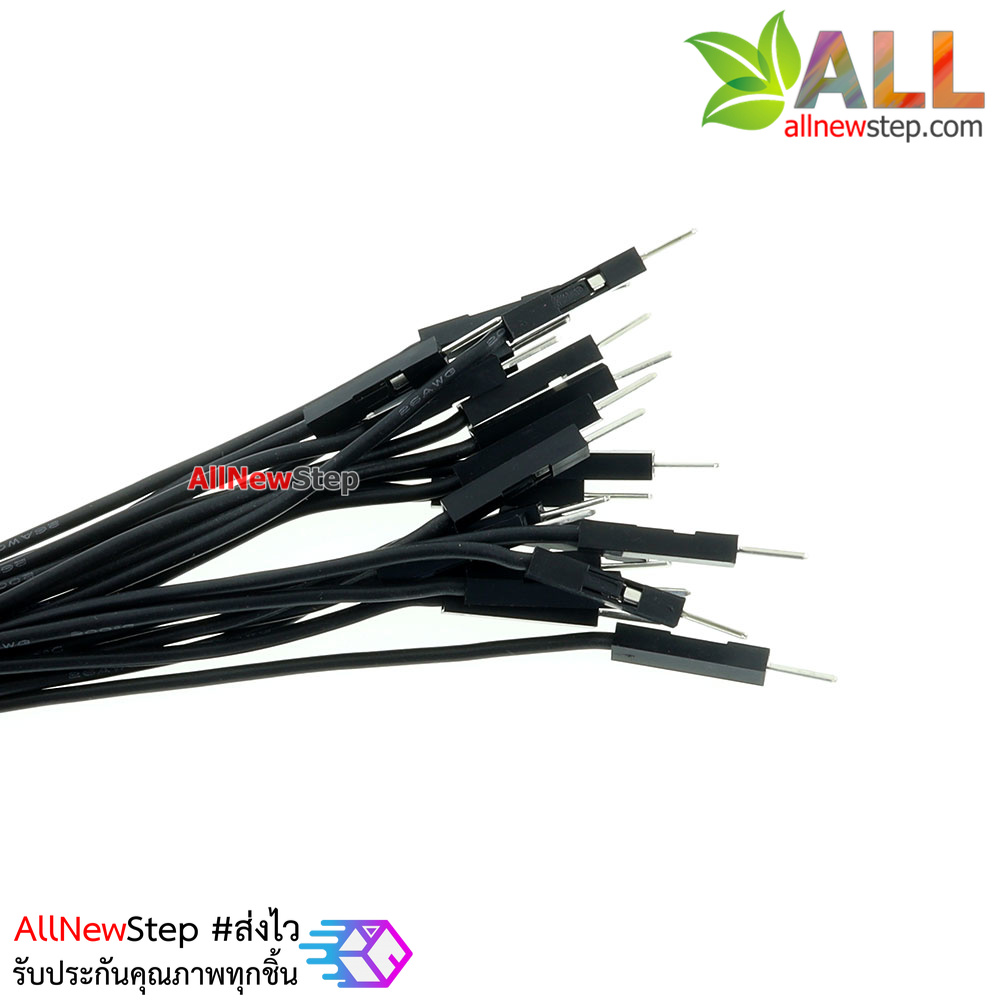 สายไฟจัมเปอร์ 20cm แบบ ผู้-ผู้ สีดำ จำนวน 10 เส้น