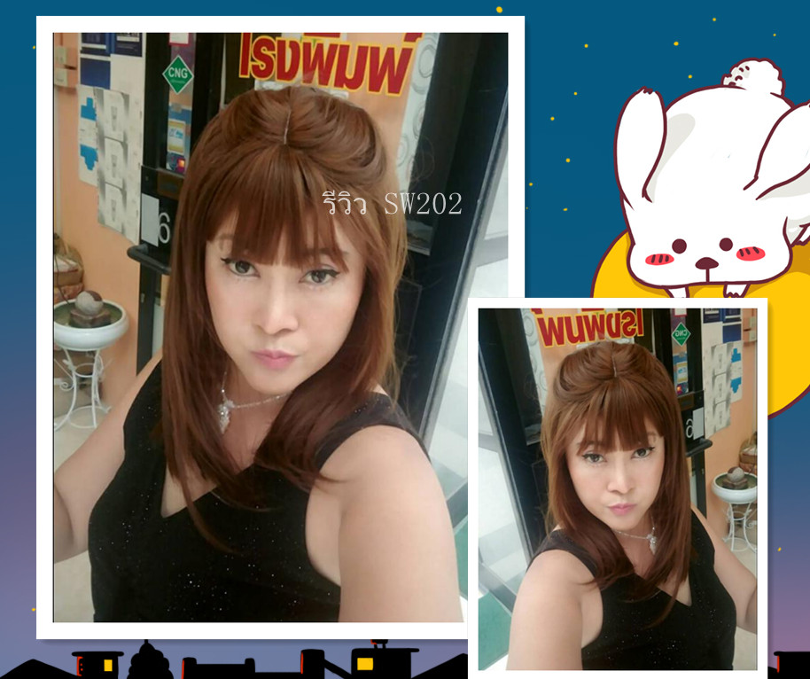 SW202 วิกผมหนังศรีษะกว้าง ทรงหน้าม้าเเสกกลาง หนังศรีษะเหมือนจริงมากๆจ้า ทรงเป๊ะ ใส่เนียนสุดๆ เส้นไหมธรรมชาติไม่มีความเงา เเม่ค้าคอนเฟิมความสวยคะ ( ทรงผมเเละเส้นผมเหมือนจริงเกือบ 100% )