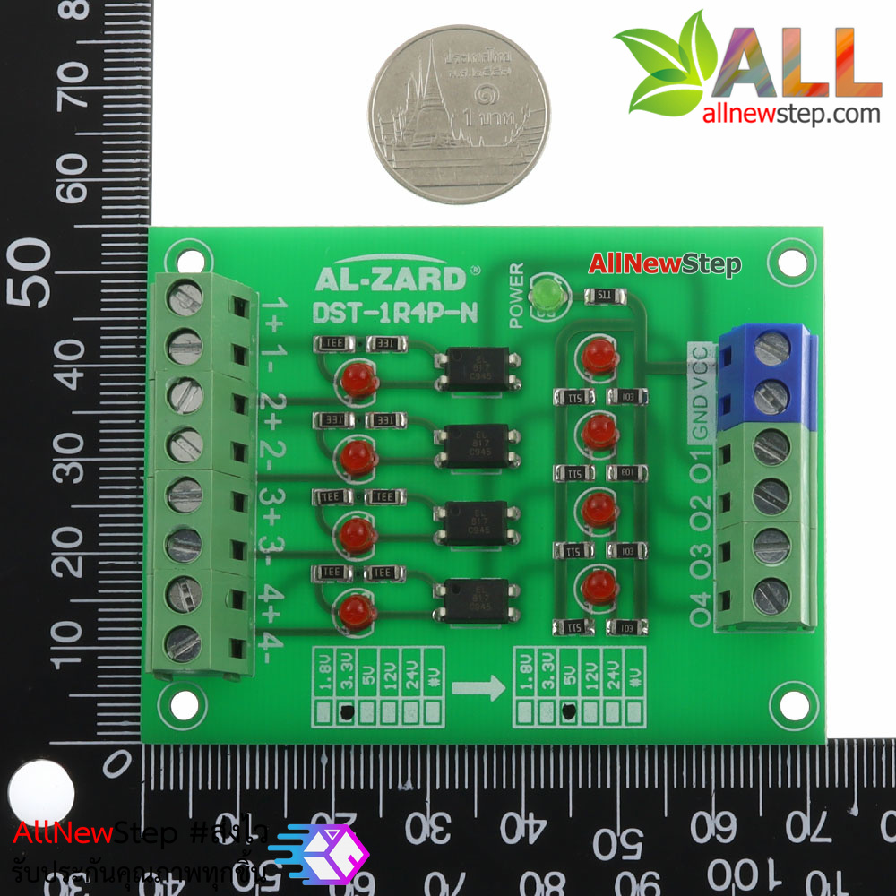3.3V to 5V 4 Channel 24 to 5 Optocoupler Module PLC Signal Level Voltage Converter Board 4Bit