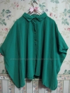 เสื้อชีฟอง สีเขียวสด คอปก สวมใสสบาย ดูสวยสดใส