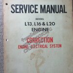 คู่มือซ่อมรถนิสสัน รถดัทสัน SERVICE MANUAL MODEL L13, L16, L20 ENGINE / NISSAN MOTOR. / หนังสือแข็งแรง