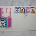 ซองแรกจำหน่าย FDC. ปี2518 วันราชาภิเษกสมรสครบ25ปี สภาพดี ริมซองมีรอยขาด