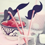 ป้ายหนวด หนวดติดหลอด กระดาษดำ 180 แกรม แพ็ค 50 ใบ รู 6มิล