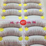V-K27 ขนตาปลอม(ราคาส่ง) สีน้ำตาล ขั้นต่ำ 15 เเพ็ค คละเเบบได้