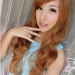 C1101 วิกผมยาว ดัดลอน หน้าม้ายาวเลยตานิดหน่อย