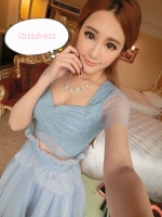 ***หมดค่ะ***เสื้อผ้ายีนสีฟ้าผสมผ้าตาข่าย+กระโปรงผ้าชนิดเดียวกันสวยเหมือนแบบ100%ค่ะ